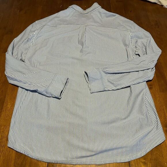 Duluth Trading Shirt Mens Size XL Blue Striped Long Sleeve Relaxed Fit Button Up - Picture 3 of 6